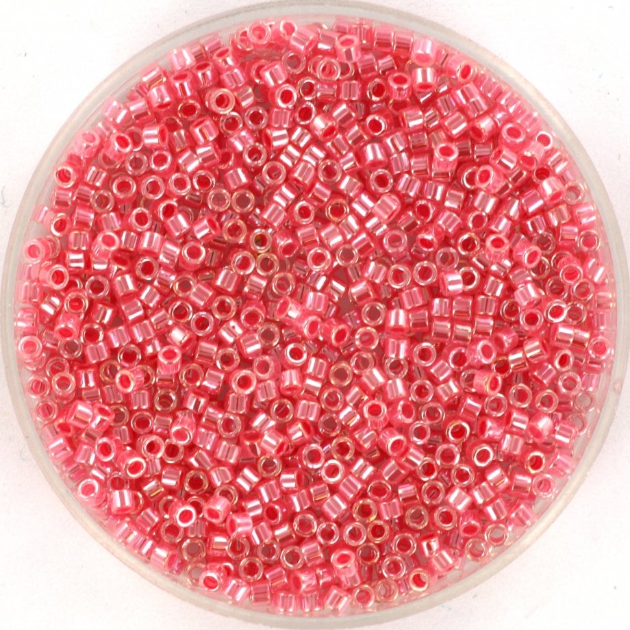 Miyuki Delica beads ceylon carnation pink, size 11/0 color DB 236, Japanese beads, cylindrical beads, Miyuki pink luster, Miyuki DB236