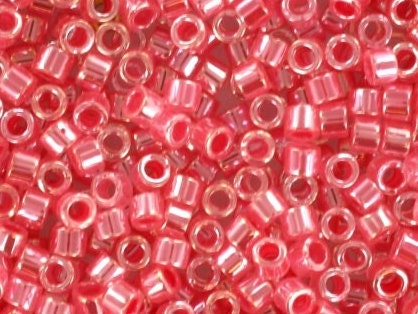 Miyuki Delica beads ceylon carnation pink, size 11/0 color DB 236, Japanese beads, cylindrical beads, Miyuki pink luster, Miyuki DB236