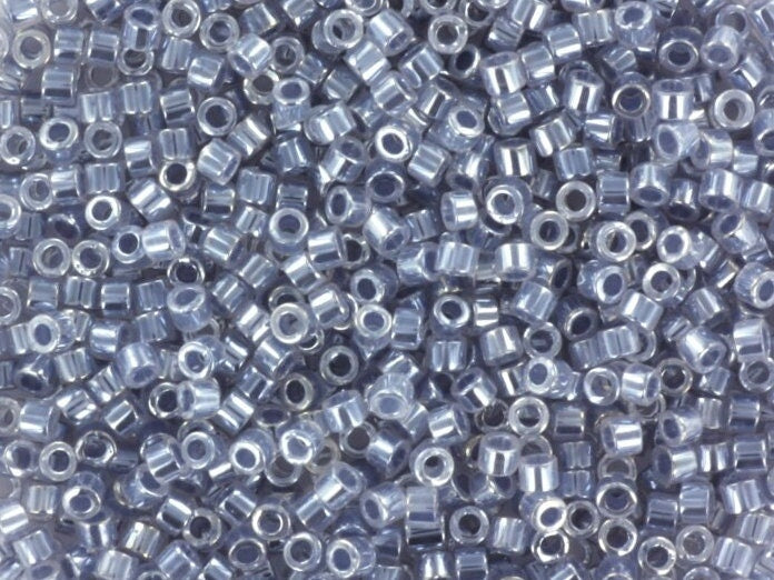 Miyuki Delica beads ceylon silver gray, size 11/0 color DB 242, Japanese beads, cylindrical beads, Miyuki gray luster, Miyuki DB242