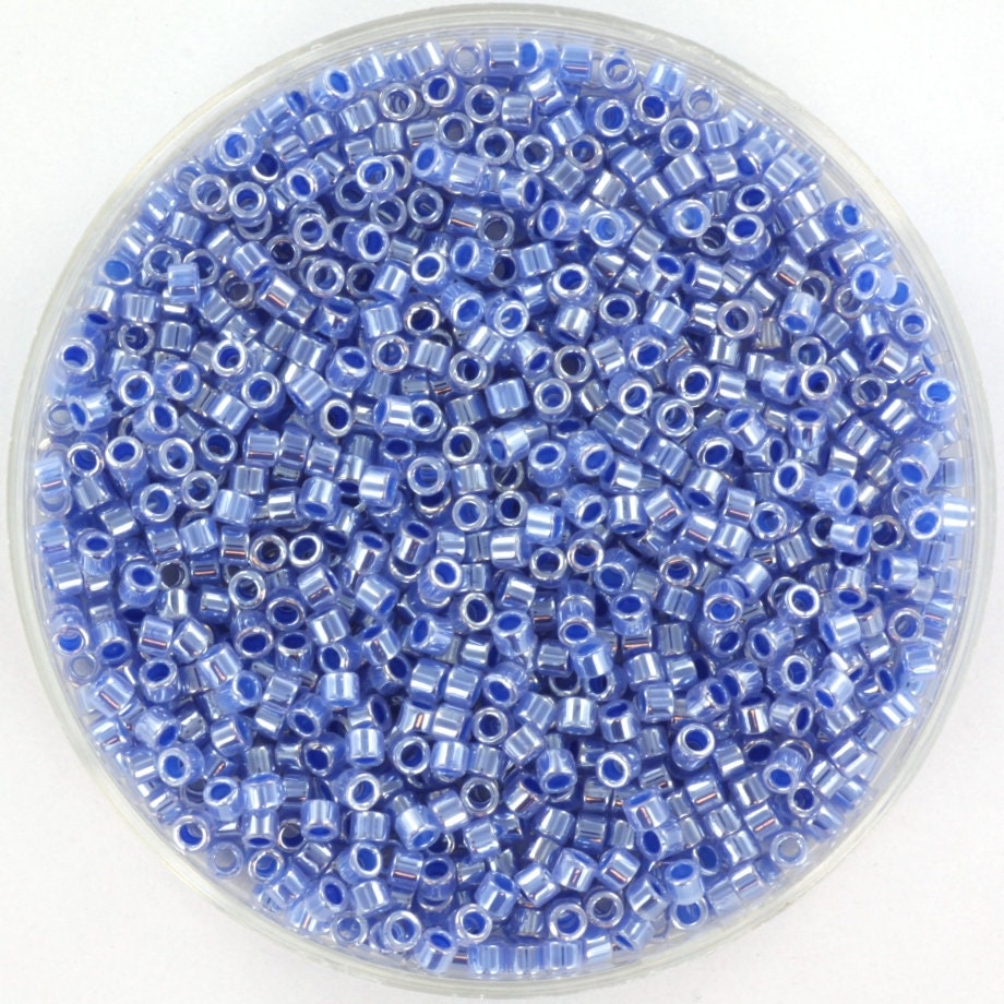 Miyuki Delica beads ceylon blue, size 11/0 color DB 243, Japanese beads, cylindrical beads, Miyuki dark blue luster, Miyuki DB243