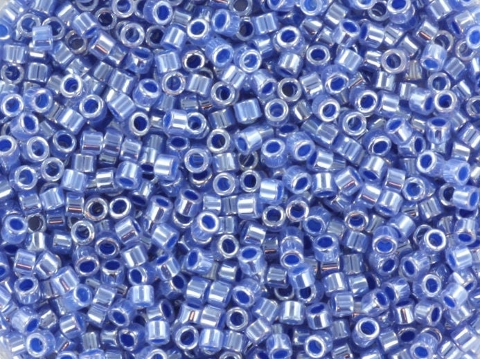 Miyuki Delica beads ceylon blue, size 11/0 color DB 243, Japanese beads, cylindrical beads, Miyuki dark blue luster, Miyuki DB243