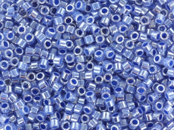 Miyuki Delica beads ceylon blue, size 11/0 color DB 243, Japanese beads, cylindrical beads, Miyuki dark blue luster, Miyuki DB243