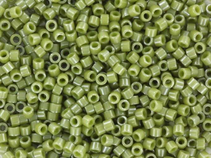 Miyuki Delica beads opaque luster cactus, size 11/0 color DB 263, Japanese beads, cylindrical beads, Miyuki Delica green, Miyuki DB263