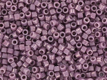 Miyuki Delica beads opaque luster mauve, size 11/0 color DB 265, Japanese beads, cylindrical beads, Miyuki Delica purple, Miyuki DB265