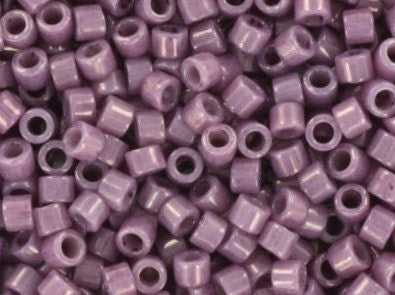 Miyuki Delica beads opaque luster mauve, size 11/0 color DB 265, Japanese beads, cylindrical beads, Miyuki Delica purple, Miyuki DB265