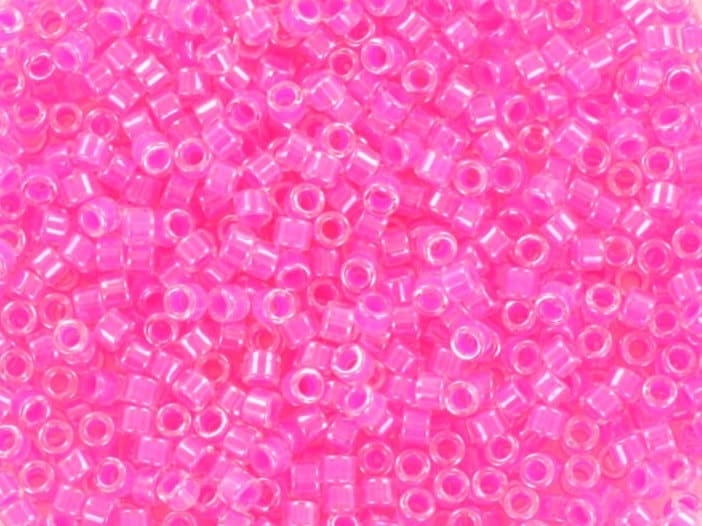 Miyuki Delica beads luminous wild strawberry, 5g 11/0 color DB 2035, cylindrical beads, Miyuki pink beads, Miyuki neon pink