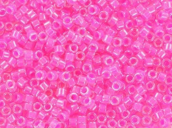 Miyuki Delica beads luminous wild strawberry, 5g 11/0 color DB 2035, cylindrical beads, Miyuki pink beads, Miyuki neon pink