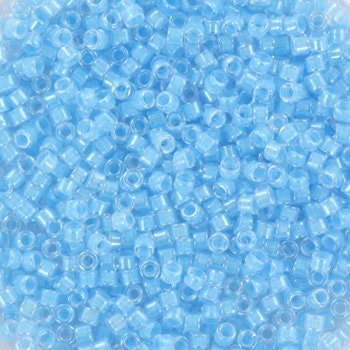 Miyuki Delica beads luminous ocean blue, 5g 11/0 color DB 2039, cylindrical beads, Miyuki blue beads, Miyuki light blue