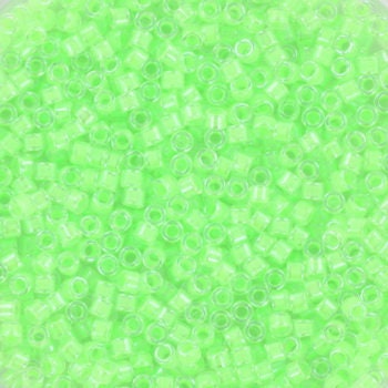 Miyuki Delica beads luminous mint green, 5g 11/0 color DB 2040, cylindrical beads, Miyuki green beads, Miyuki light green