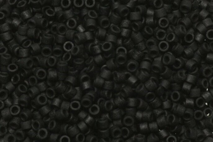 Miyuki Delica beads opaque matte black, size 11/0 color DB 310, Japanese beads, cylindrical beads, Miyuki DB310