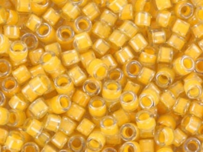 Miyuki Delica beads luminous honeycomb, 5g 11/0 color DB 2041, cylindrical beads, Miyuki yellow beads, Miyuki dark yellow