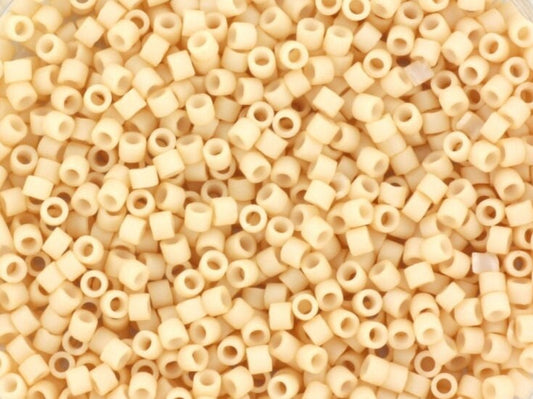 Miyuki Delica beads opaque matte antique beige, size 11/0 color DB 353, Japanese beads, cylindrical beads, Miyuki DB353