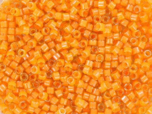 Miyuki Delica beads luminous mango, 5g 11/0 color DB 2045, cylindrical beads, Miyuki orange beads, Miyuki light orange, dark yellow