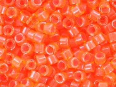 Miyuki Delica beads luminous bittersweet, 5g 11/0 color DB 2047, cylindrical beads, Miyuki orange beads, Miyuki neon orange