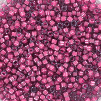 Miyuki Delica beads luminous jazzberry, 5g 11/0 color DB 2050, cylindrical beads, Miyuki purple beads, Miyuki neon purple transparent