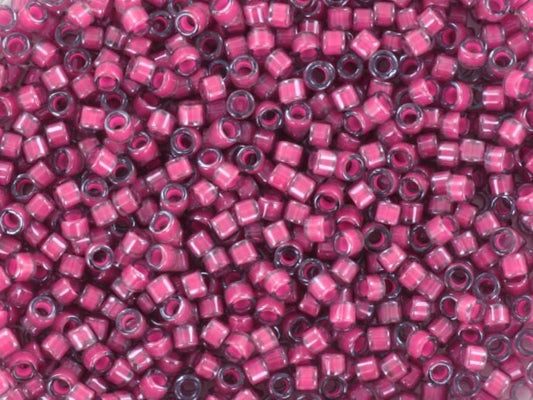 Miyuki Delica beads luminous jazzberry, 5g 11/0 color DB 2050, cylindrical beads, Miyuki purple beads, Miyuki neon purple transparent