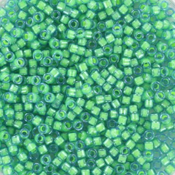 Miyuki Delica beads luminous mermaid green, 5g 11/0 color DB 2053, cylindrical beads, Miyuki green beads, Miyuki neon green