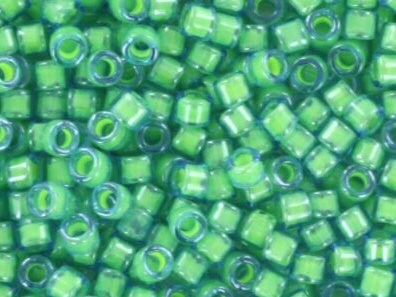 Miyuki Delica beads luminous mermaid green, 5g 11/0 color DB 2053, cylindrical beads, Miyuki green beads, Miyuki neon green