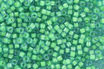 Miyuki Delica beads luminous mermaid green, 5g 11/0 color DB 2053, cylindrical beads, Miyuki green beads, Miyuki neon green