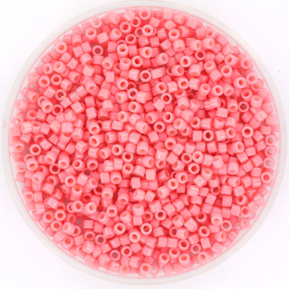 Miyuki Delica beads duracoat opaque guava, 5g 11/0 DB2115, cylindrical beads, light pink Miyuki, DB 2115, Delica opaque pink