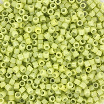 Miyuki Delica beads duracoat opaque fennel, 5g 11/0 DB2123, cylindrical beads, light green Miyuki, DB 2123, Delica opaque green