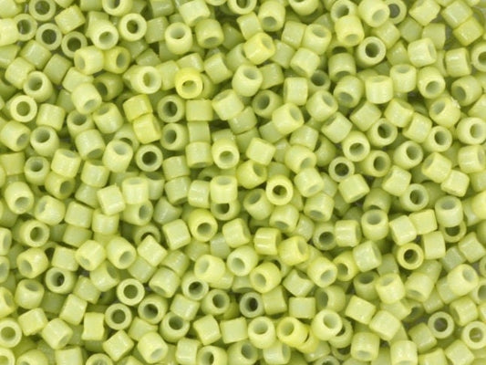 Miyuki Delica beads duracoat opaque fennel, 5g 11/0 DB2123, cylindrical beads, light green Miyuki, DB 2123, Delica opaque green