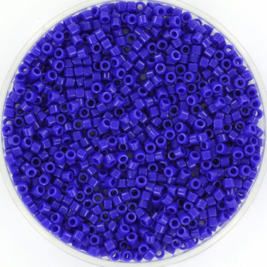 Miyuki Delica beads opaque cobalt blue, 5g 11/0 DB726, cylindrical beads, size, dark blue Miyuki, color DB0726, royal blue