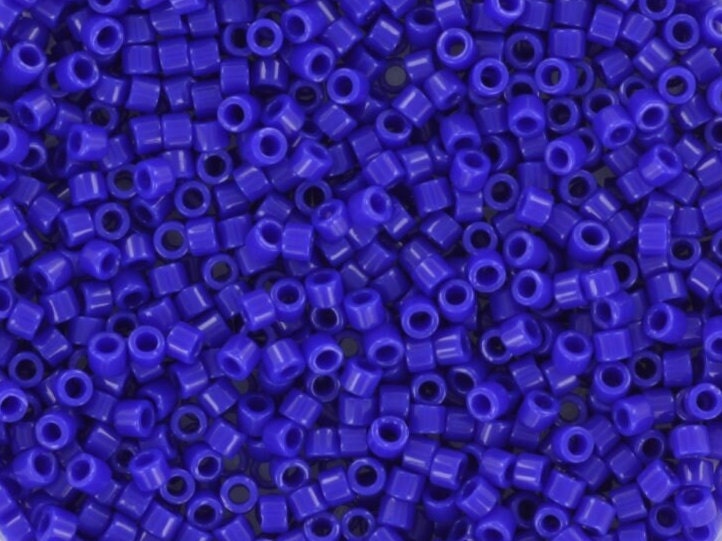 Miyuki Delica beads opaque cobalt blue, 5g 11/0 DB726, cylindrical beads, size, dark blue Miyuki, color DB0726, royal blue