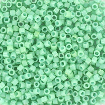 Miyuki Delica beads duracoat opaque sea opal, 5g 11/0 DB2125, cylindrical beads, aqua green Miyuki, DB 2125, Delica opaque green