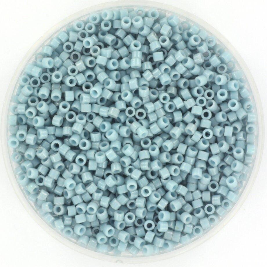 Miyuki Delica beads duracoat opaque moody blue, 5g 11/0 DB2129, cylindrical beads, light blue Miyuki, DB 2129, Delica opaque blue