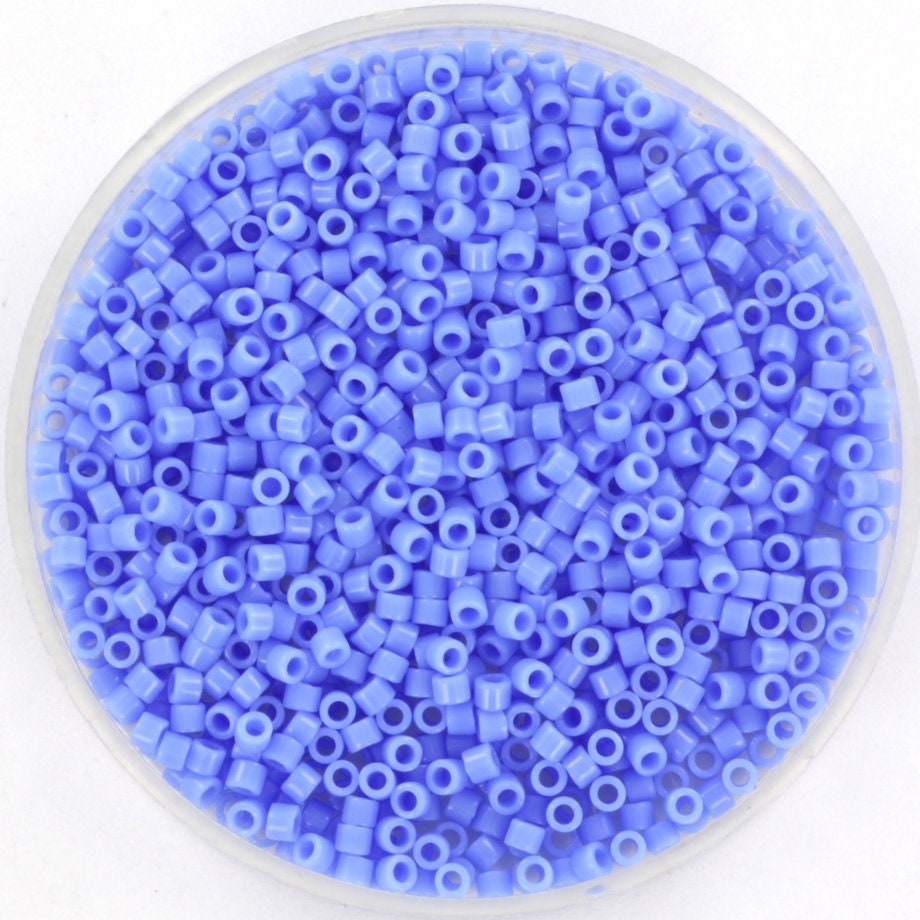 Miyuki Delica beads opaque periwinkle, 5g 11/0 color DB 730, cylindrical beads, Miyuki opaque blue DB730