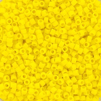 Miyuki Delica beads opaque matte yellow, size 11/0 color DB 751, Japanese beads, cylindrical beads, Miyuki DB751