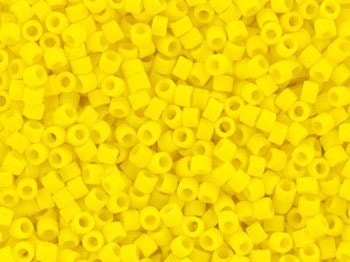 Miyuki Delica beads opaque matte yellow, size 11/0 color DB 751, Japanese beads, cylindrical beads, Miyuki DB751