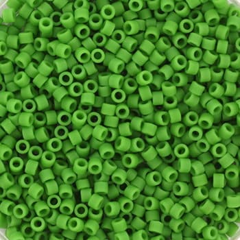 Miyuki Delica beads opaque matte green, size 11/0 color DB 754, Japanese beads, cylindrical beads, Miyuki DB754