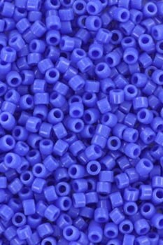 Miyuki Delica beads opaque cyan blue, 5g 11/0 color DB 1138, cylindrical beads, dark blue Miyuki DB1138, delphinium blue beads