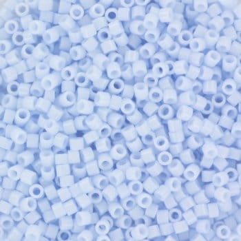 Miyuki Delica beads opaque light sky blue, 5g 11/0 DB 1497, cylindrical beads, 1.6mm beads, Miyuki opaque pastel blue DB1497, soft blue