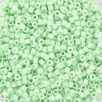 Miyuki Delica beads opaque matte light mint, 5g 11/0 DB1516, cylindrical beads, light green Miyuki, color DB 1516, pastel green