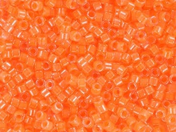 Miyuki Delica beads luminous creamsicle, 5g 11/0 color DB 2033, cylindrical beads, Miyuki orange beads, Miyuki neon orange