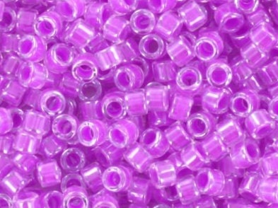 Miyuki Delica beads luminous plum crazy, 5g 11/0 color DB 2038, cylindrical beads, Miyuki purple beads, Miyuki neon violet