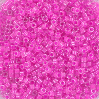 Miyuki Delica beads luminous hot magenta, 5g 11/0 color DB 2037, cylindrical beads, Miyuki pink beads, Miyuki neon pink