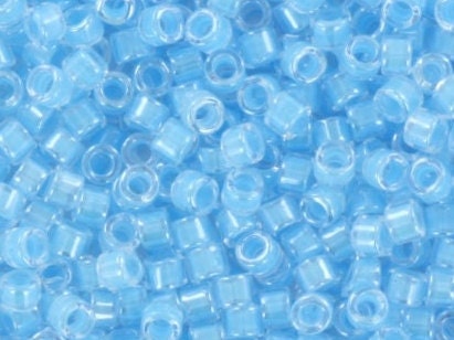 Miyuki Delica beads luminous ocean blue, 5g 11/0 color DB 2039, cylindrical beads, Miyuki blue beads, Miyuki light blue