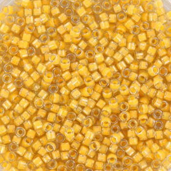 Miyuki Delica beads luminous honeycomb, 5g 11/0 color DB 2041, cylindrical beads, Miyuki yellow beads, Miyuki dark yellow