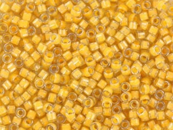 Miyuki Delica beads luminous honeycomb, 5g 11/0 color DB 2041, cylindrical beads, Miyuki yellow beads, Miyuki dark yellow