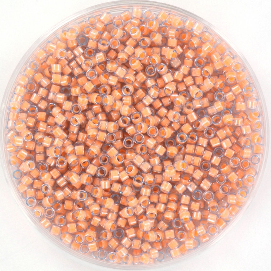 Miyuki Delica beads luminous sea coral, 5g 11/0 color DB 2042, cylindrical beads, Miyuki pink beads, Miyuki light pink