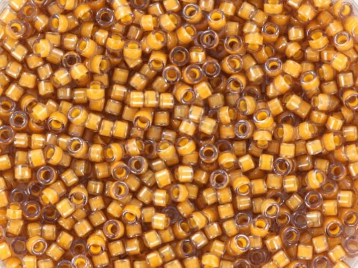 Miyuki Delica beads luminous almond, 5g 11/0 color DB 2043, cylindrical beads, Miyuki orange beads, Miyuki light brown