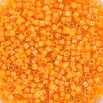 Miyuki Delica beads luminous mango, 5g 11/0 color DB 2045, cylindrical beads, Miyuki orange beads, Miyuki light orange, dark yellow