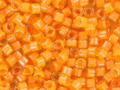 Miyuki Delica beads luminous mango, 5g 11/0 color DB 2045, cylindrical beads, Miyuki orange beads, Miyuki light orange, dark yellow