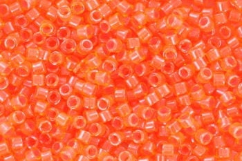 Miyuki Delica beads luminous bittersweet, 5g 11/0 color DB 2047, cylindrical beads, Miyuki orange beads, Miyuki neon orange