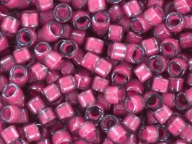 Miyuki Delica beads luminous jazzberry, 5g 11/0 color DB 2050, cylindrical beads, Miyuki purple beads, Miyuki neon purple transparent