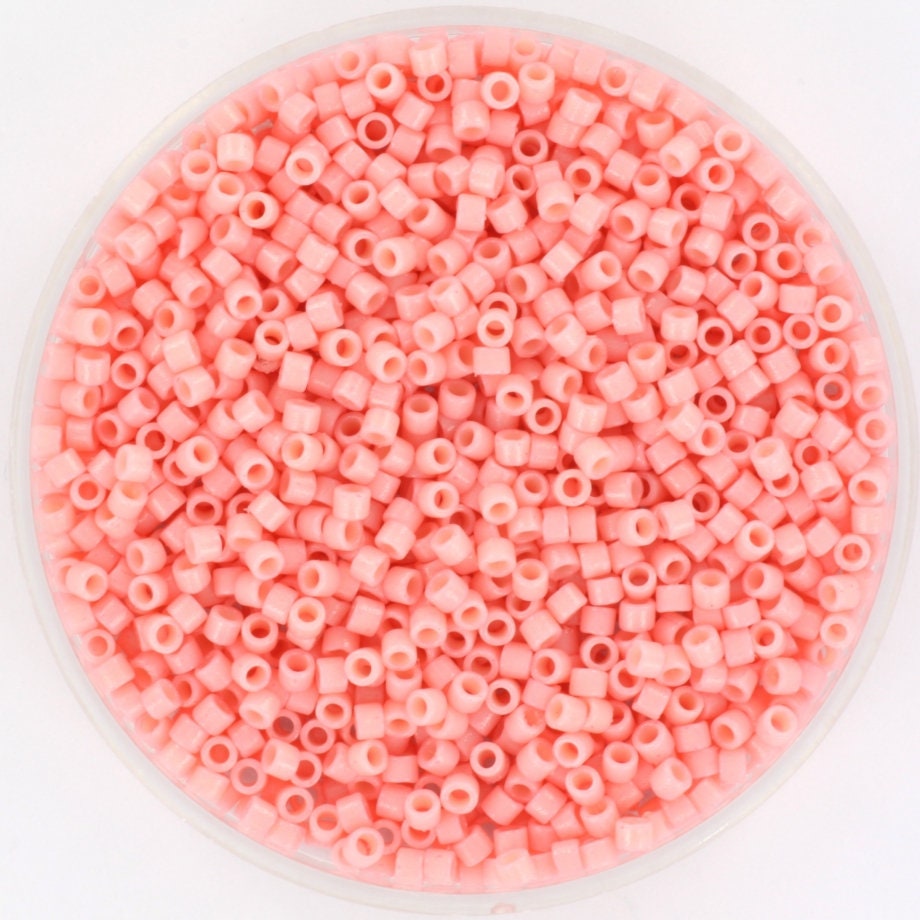 Miyuki Delica beads duracoat opaque lychee, 5g 11/0 DB2113, cylindrical beads, light pink Miyuki, DB 2113, Delica opaque pink